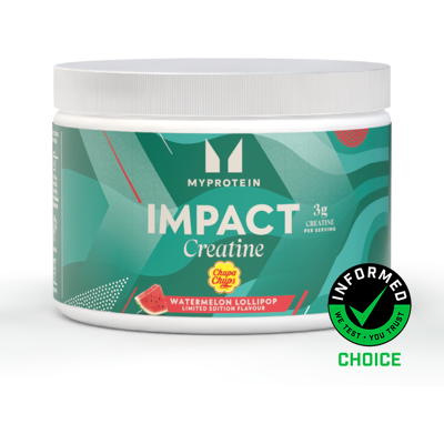 MyProtein Créatine Monohydrate en poudre - 250g - 55portions - Chupa Chups - Watermelon Lollipop - Publicité MyProtein Créatine Monohydrate en poudre - 250g - 55portions - Chupa Chups - Watermelon Lollipop - Publicité