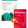 Pack Microsoft 365 Famille - 6 utilisateurs + McAfee LiveSafe - nombre d'appareils illimité - Abonnement 1 an