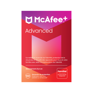 McAfee+ Advanced 2024 - Familial - Abonnement 1 an