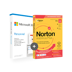 Pack Microsoft 365 Personnel + Norton AntiVirus Plus - 1
