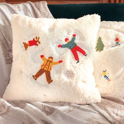 Françoise Saget Housse de coussin anges Étoile des neiges Blanc - Publicité Françoise Saget Housse de coussin anges Étoile des neiges Blanc - Publicité