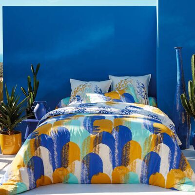 Françoise Saget Housse de couette Bleu majorelle Bleu Coton - Publicité Françoise Saget Housse de couette Bleu majorelle Bleu Coton - Publicité
