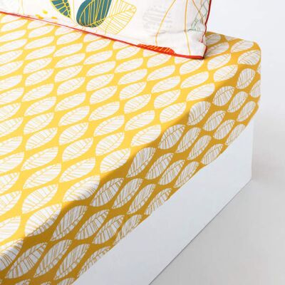 Françoise Saget Drap-housse Empreintes couleurs Jaune Coton - Publicité Françoise Saget Drap-housse Empreintes couleurs Jaune Coton - Publicité