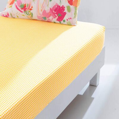 Françoise Saget Drap-housse Été pastel Jaune Coton - Publicité Françoise Saget Drap-housse Été pastel Jaune Coton - Publicité