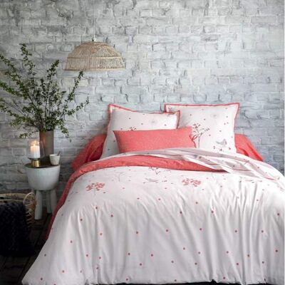 Françoise Saget Housse de couette Rouge poète Orange/Blanc Coton - Publicité Françoise Saget Housse de couette Rouge poète Orange/Blanc Coton - Publicité