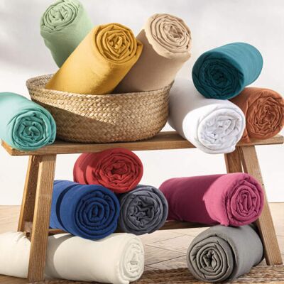Françoise Saget Drap-housse Uni jersey Rose Jersey - Publicité Françoise Saget Drap-housse Uni jersey Rose Jersey - Publicité