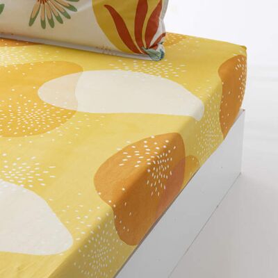 Françoise Saget Drap housse Vague vitaminée Multicolore/Jaune Coton - Publicité Françoise Saget Drap housse Vague vitaminée Multicolore/Jaune Coton - Publicité