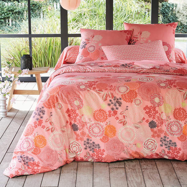 Françoise Saget Housse de couette Un été à Hokkaido Rose Coton