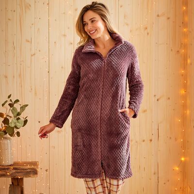 Françoise Saget Robe de chambre Câlins en forêt Violet/Gris Polyester - Publicité Françoise Saget Robe de chambre Câlins en forêt Violet/Gris Polyester - Publicité