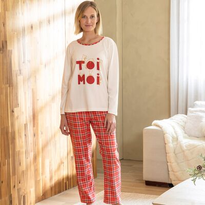 Françoise Saget Pyjama femme Toujours ensemble Beige - Publicité Françoise Saget Pyjama femme Toujours ensemble Beige - Publicité