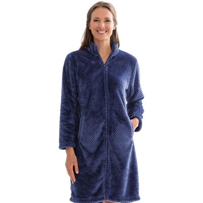 Françoise Saget Robe de chambre Forêt bleue Bleu Polaire - Publicité Françoise Saget Robe de chambre Forêt bleue Bleu Polaire - Publicité