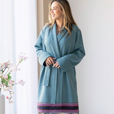 Françoise Saget Robe de chambre Jardin d'Osaka Bleu - Publicité Françoise Saget Robe de chambre Jardin d'Osaka Bleu - Publicité
