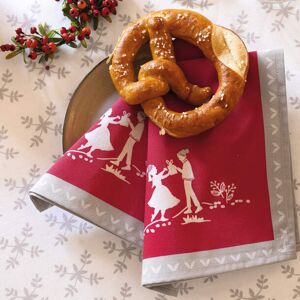 Françoise Saget Serviettes de table Au cœur de l'Alsace Rouge Polycoton - Publicité Françoise Saget Serviettes de table Au cœur de l'Alsace Rouge Polycoton - Publicité