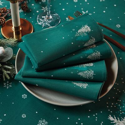 Françoise Saget Serviettes de table Mon beau sapin Vert Polycoton - Publicité Françoise Saget Serviettes de table Mon beau sapin Vert Polycoton - Publicité