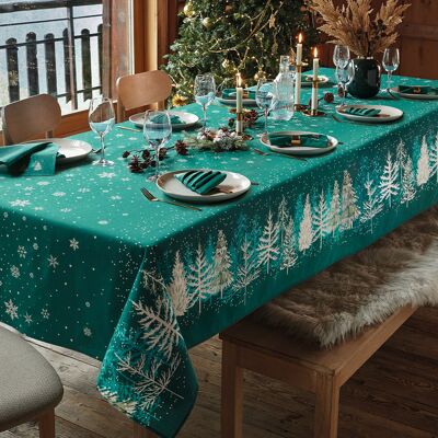 Françoise Saget Nappe Mon beau sapin Vert Polycoton - Publicité Françoise Saget Nappe Mon beau sapin Vert Polycoton - Publicité