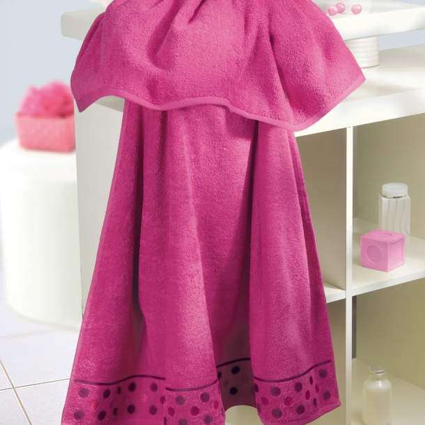 Françoise Saget Maxi drap de bain Comme une aquarelle Fuchsia Coton