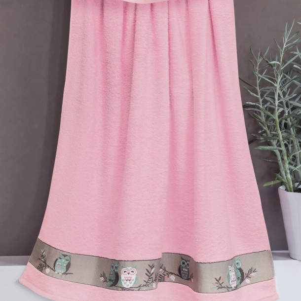 Françoise Saget Maxi drap de bain Naturellement chouette Rose Coton