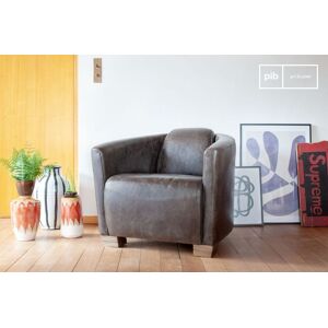 PIB Fauteuil en cuir chocolat Red Baron