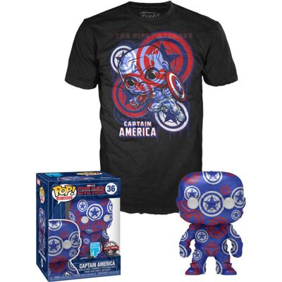 T-SHIRT XL AVEC POP CAPTAIN AMERICA / CAPTAIN AMERICA CIVIL WAR / FIGURINE FUNKO POP / EXCLUSIVE SPECIAL EDITION - Publicité T-SHIRT XL AVEC POP CAPTAIN AMERICA / CAPTAIN AMERICA CIVIL WAR / FIGURINE FUNKO POP / EXCLUSIVE SPECIAL EDITION - Publicité