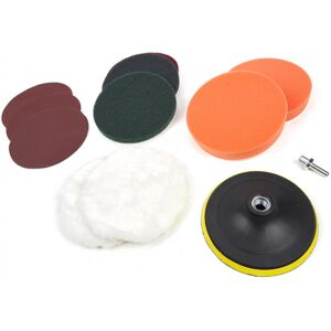 Kit de polissage et de poncage HBM 125 mm 12 pieces avec enregistrement M14 et 6 mm