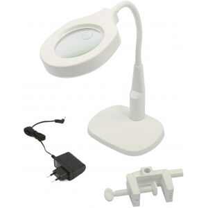 Lampe loupe LED HBM 125 mm avec pied et pince de table