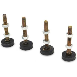 HBM Ensemble de 4 pieces Pieds reglables, Amortisseurs de vibrations Filetage M10 - 100 Kg. Par unite