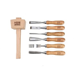 HBM coffret de ciseaux, jeu de ciseaux à bois, maillet en bois, 220 mm 7 pièces - Publicité HBM coffret de ciseaux, jeu de ciseaux à bois, maillet en bois, 220 mm 7 pièces - Publicité