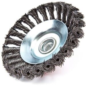 HBM mm Brosse plate en acier pour meuleuse avec fil torsadé - Publicité HBM mm Brosse plate en acier pour meuleuse avec fil torsadé - Publicité