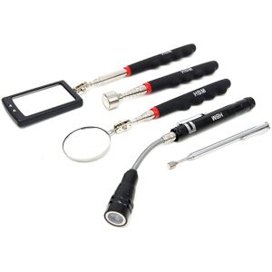 HBM Set d'outils magnétiques 5 pièces comprenant une lampe LED,