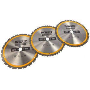 Dewalt Accessoires DT1964-QZ Lame de scie circulaire 305 x 30 mm 3-Pack DT1958-QZ + DT1959-QZ + DT1960QZ