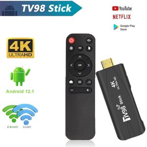Meiteai-All TV98 TV Stick Ultra HD Smart TV Stick Android 12.1 4K Smart Android TV Box 2.4G/5G WiFi H.265 réseau lecteur multimédia décodeur Stick - Publicité