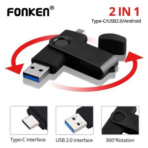 Fonken 2 en 1 Clé USB haute vitesse USB 2.0 TYPE C Clé USB OTG Pen Drive 128 Go 64 Go 32 Go 16 Go Clé USB - Publicité