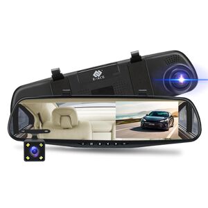 E-ACE Voiture Dvr Dash Cam 4,3 pouces Touch FHD 1080P Rétroviseur Enregistreur vidéo Double objectif Caméra automatique - Publicité