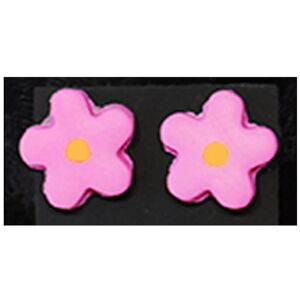 Les Trésors De Lily [R6388] - Boucles d'oreilles artisanales 'Colombine & Arlequin' rose (fleur) - 10 mm