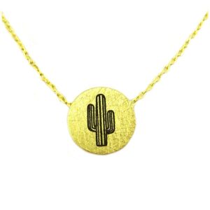 7bis [Q6135] - Collier artisanal 'Cactus' doré - 12 mm