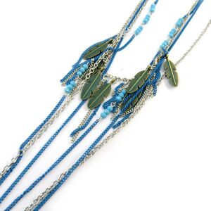 Les Trésors De Lily [N3741] - Collier sautoir 'Navajos' bleu vert - Publicité