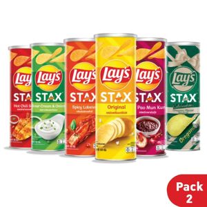 Lay's Chips de pommes de terre Lay's Stax, saveur thaïlandaise, collation thaïlandaise, 105 g (Un paquet de 2) - Publicité