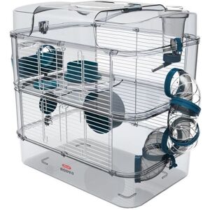 ZOLUX Cage sur 2 étages pour hamsters, souris et gerbilles - Rody3 duo - L 41 x p 27 x h 40,5 cm - Bleu - Publicité
