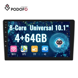 Podofo 8 core 4 + 64G AI Voice Car Radio Autoradio 10,1 pouces HD Android 10.0 Carplay Android Auto DSP / Hi-Res Sound Wifi / 4G GPS Bluetooth FM / DAB + / AHD - Publicité