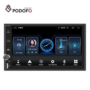 Podofo 2 Din 7 pouces Android 10.0 Autoradio Voiture Lecteur MP5 avec sans fil Carplay Android Auto Bluetooth WIFI GPS FM Vue arrière USB - Publicité
