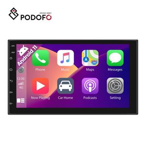 Podofo Universal 1 + 16G 2 Din 7 pouces Android 11 Autoradio avec Carplay Android Auto GPS Wifi Hifi Bluetooth FM RDS SWC AHD DVR Microphone - Publicité