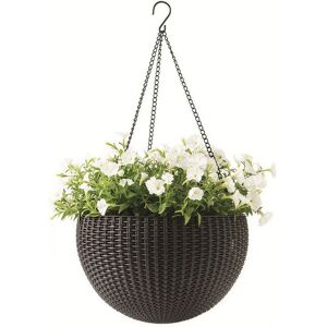 KETER HANGING SPHERE Pot de fleurs suspendu, rotin, avec chaîne, marron 17199246