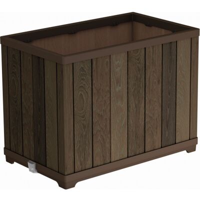 KETER DECO RECTANGLE TALL Pot de fleurs, 45,5 x 76 x 55 cm, walnut 17213625 - Publicité KETER DECO RECTANGLE TALL Pot de fleurs, 45,5 x 76 x 55 cm, walnut 17213625 - Publicité