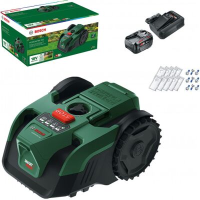 Bosch VISIMOW18V-100 Tondeuse robot sans fil, 1x 4,0Ah, lames de rechange 06008E1002 - Publicité Bosch VISIMOW18V-100 Tondeuse robot sans fil, 1x 4,0Ah, lames de rechange 06008E1002 - Publicité