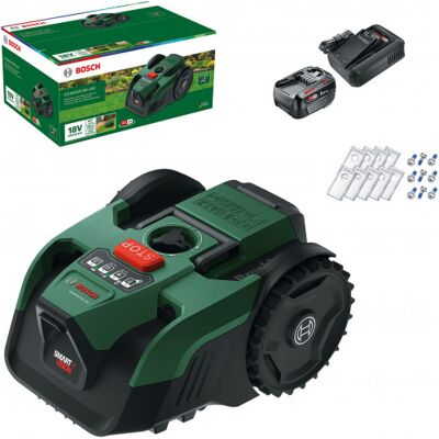 Bosch VISIMOW18V-200 Tondeuse robot sans fil, 1x 5,0Ah, lames de rechange 06008E1102 - Publicité Bosch VISIMOW18V-200 Tondeuse robot sans fil, 1x 5,0Ah, lames de rechange 06008E1102 - Publicité