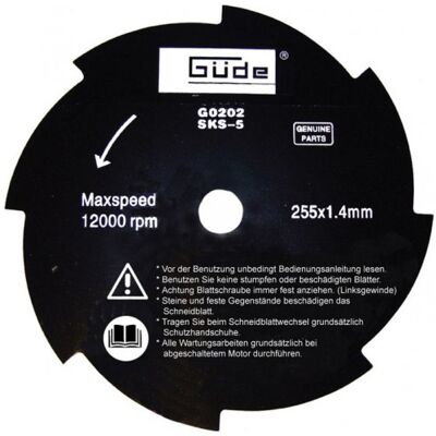 Güde Modèle 255/8Z - Lame métallique à 8 dents pour débroussailleuse - Publicité Güde Modèle 255/8Z - Lame métallique à 8 dents pour débroussailleuse - Publicité