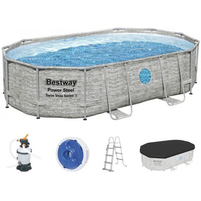 BESTWAY Power Steel Swim Vista Piscine hors sol ovale, 488 x 305 x 107 cm 56946 - Publicité BESTWAY Power Steel Swim Vista Piscine hors sol ovale, 488 x 305 x 107 cm 56946 - Publicité