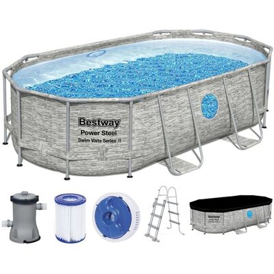 BESTWAY Power Steel Swim Vista Piscine hors sol ovale, 427