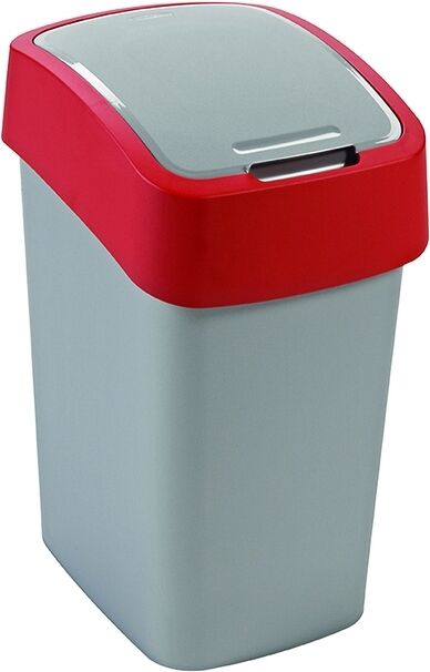 Curver FLIP BIN 25L Poubelle 47 x 26 x 34 cm argenté/rouge 02171-547