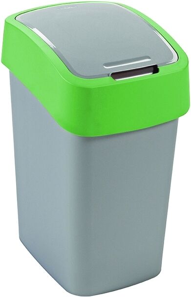 Curver FLIP BIN 25L Poubelle 47 x 26 x 34 cm argenté/vert 02171-P80